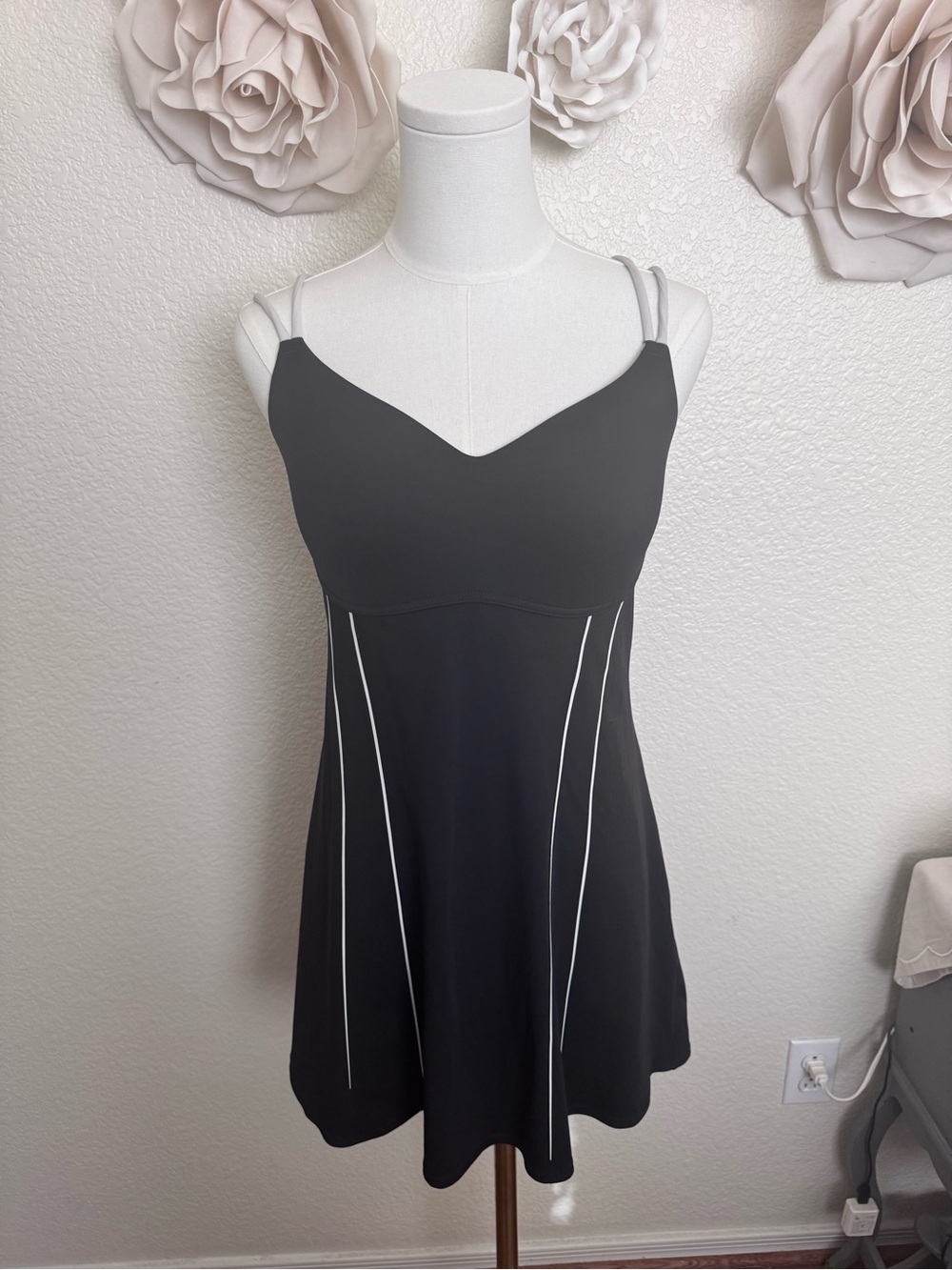 Victoria's Secret (VSX) Black Tank Skort Dress with White Piping